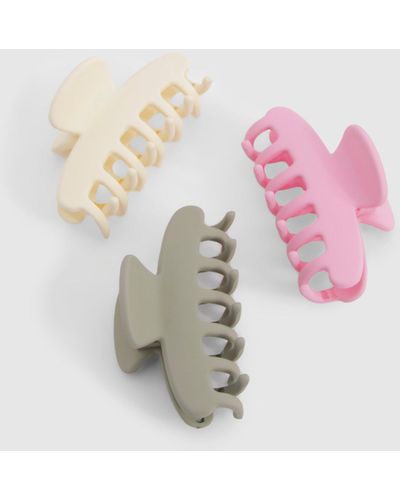 Boohoo Pastel Multipack Claw Clips - Pink