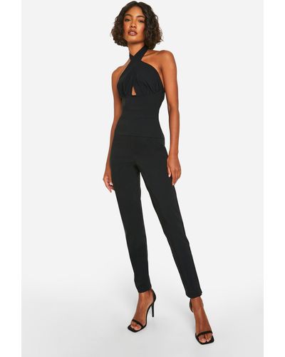 Boohoo Tall Bengaline Stretch Tapered Tailored Trouser - Black