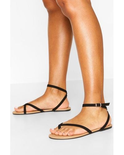 Boohoo Asymmetric Basic Sandals - Black
