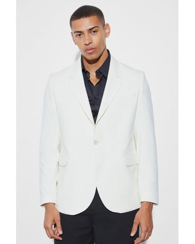 BoohooMAN Relaxed Fit Blazer - White
