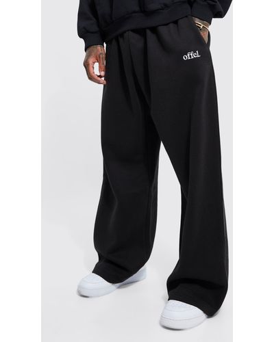 BoohooMAN Offcl Extreme Wide Leg Jogger - Negro