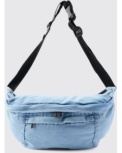 BoohooMAN Denim Sling Bag - Blau