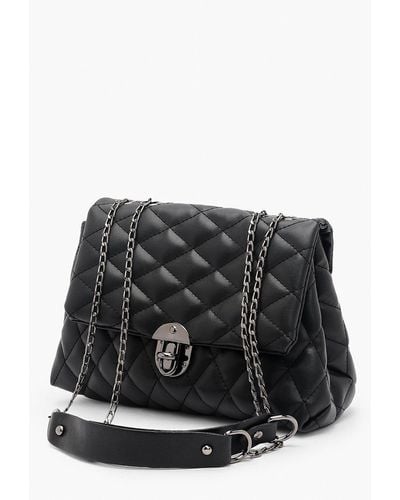 Boohoo Quilted Chain Cross Body Bag - Black