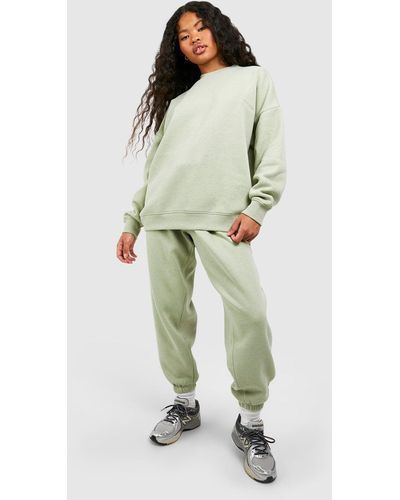 Boohoo Petite Sweatshirt Tracksuit - Green