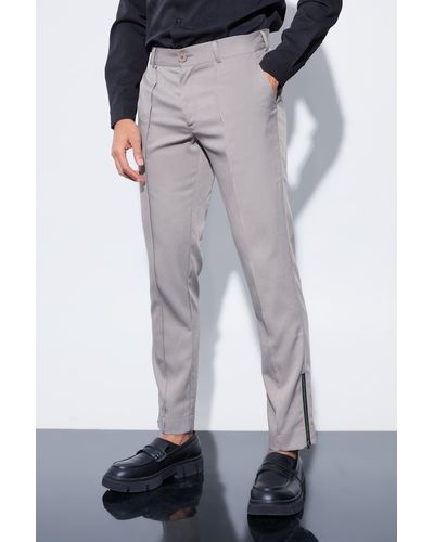 BoohooMAN Slim Fixed Waist Tailored Trouser - Grau