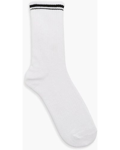 Boohoo Single Stripe Sport Sock - White