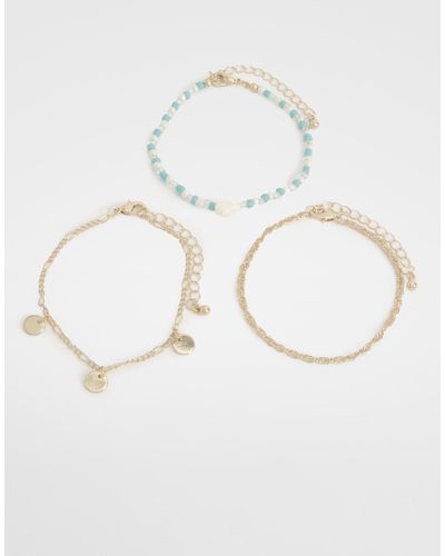 Boohoo Bead And Chain Bracelet Multipack - Blanco