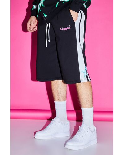 BoohooMAN Tall Oversized Long Length Side Panel Short - Pink
