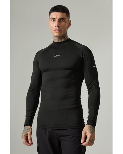 BoohooMAN Tall Man Active Compression Training Top - Black