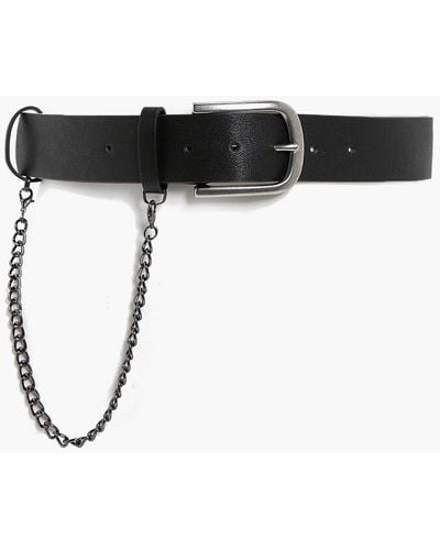 Boohoo Chain Detail Boyfriend Belt - Black