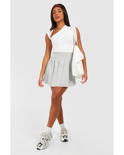 Boohoo Pleated Tennis Skirt - White