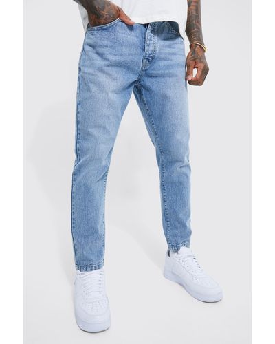 BoohooMAN Tapered Fit Jeans - Blue