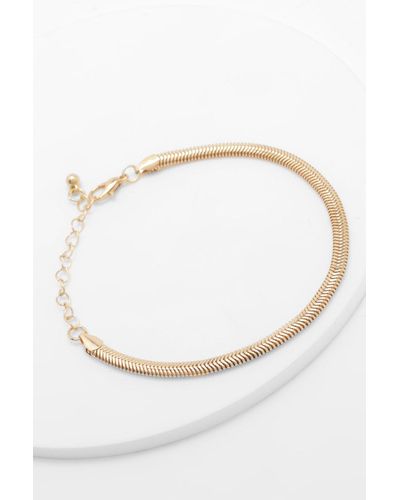 Boohoo Snake Flat Chain Bracelet - Metallic