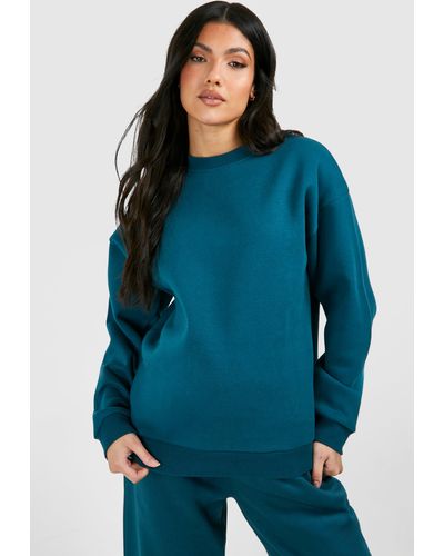 Boohoo Maternity Basic Sweatshirt - Blue
