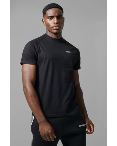 Boohoo Man Active Gym Raglan T-shirt - Black