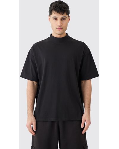 BoohooMAN Oversized Extended Neck T-shirt - Black