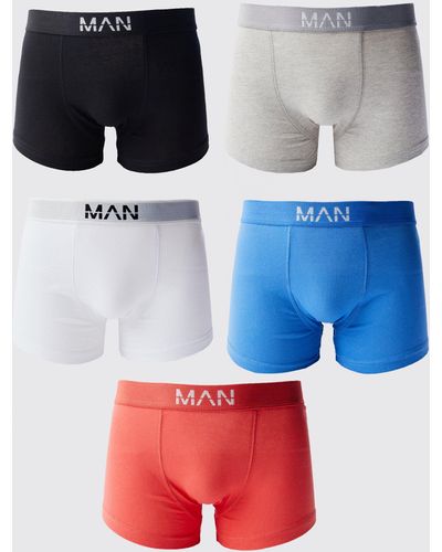 BoohooMAN 5 Pack Man Mixed Color Trunks - Multicolor