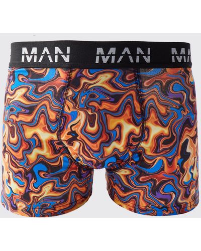BoohooMAN Marble Print Boxers - Multicolor
