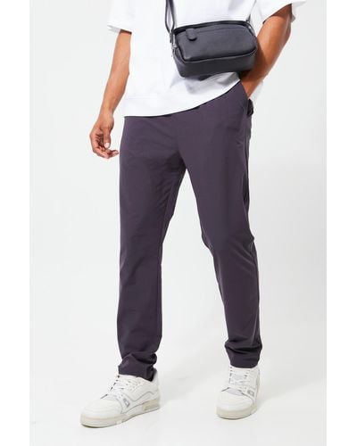 Boohoo Elasticated Waist Slim Stretch Golf Trousers - Blue