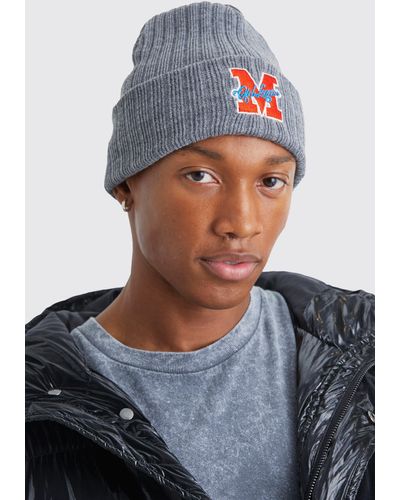 Boohoo Ofcl League Varsity Ribbed Beanie - Blue