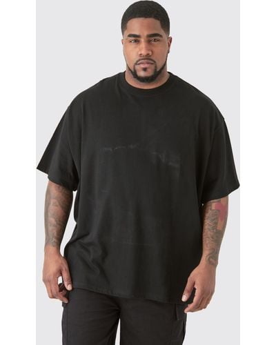 BoohooMAN Plus Oversized Crew Neck T-shirt - Black