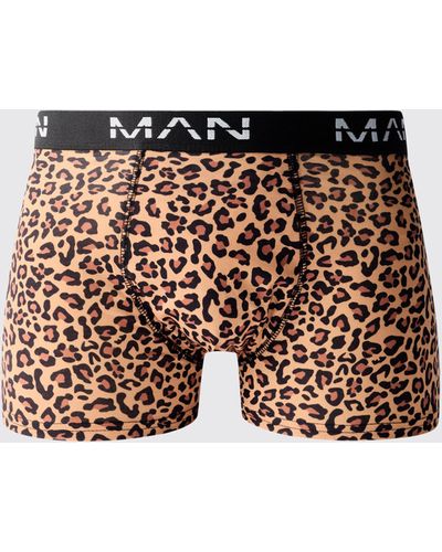 BoohooMAN Man Boxershorts mit Leopardenprint - Mehrfarbig
