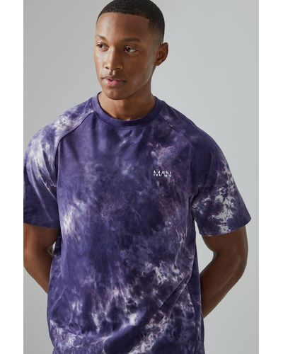 Boohoo Active Core Fit Tie Dye T-shirt - Purple