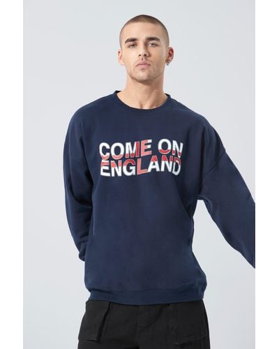 Boohoo Come On England Flag Sweatshirt - Blue
