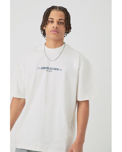 BoohooMAN Oversized Limited Heavy T-shirt - White