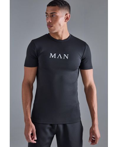 BoohooMAN Muscle Fit Scuba T-shirt - Grey
