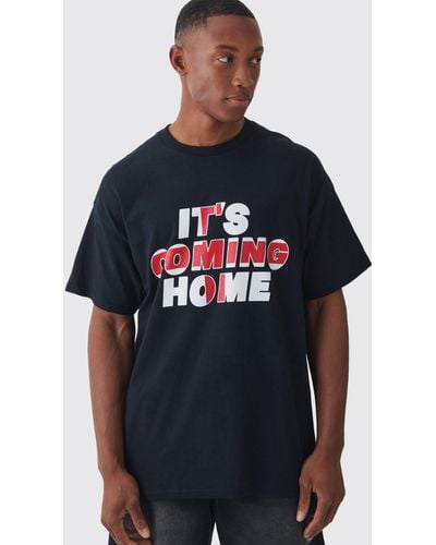 BoohooMAN Oversized It's Coming Home T-shirt - Blue