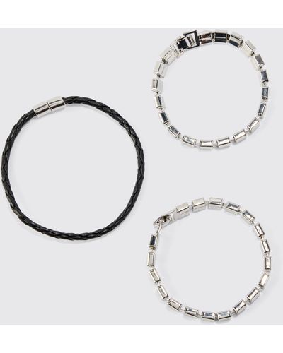 Boohoo 3 Pack Bracelets - Grey