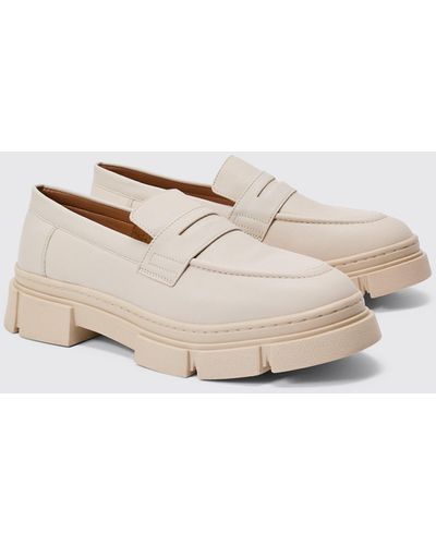 BoohooMAN Track Sole Loafer - Natural