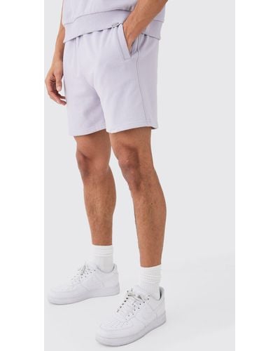 BoohooMAN Relaxed Fit Short Length Heavyweight Short - White