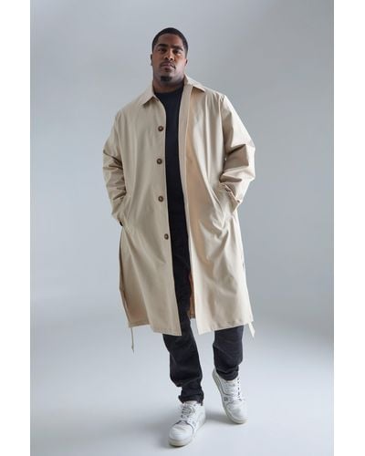 BoohooMAN Plus Classic Belted Trench Coat - Multicolor