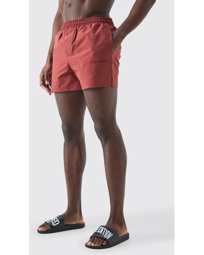 BoohooMAN Short Length Limited Edition Smart Trunks - Red