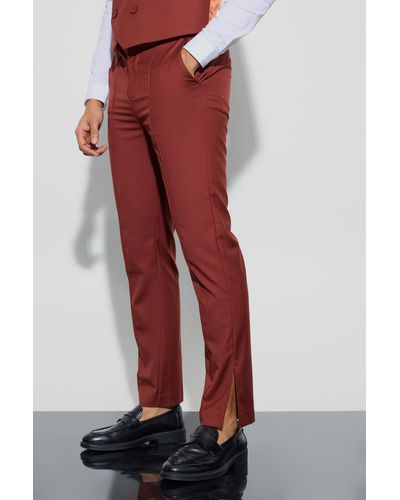 BoohooMAN Tailored Straight Fit Trousers