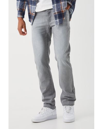 BoohooMAN Tall Jeans mit geradem Bein - Grau