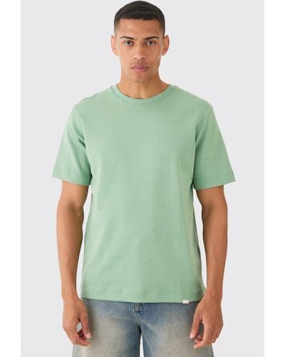 BoohooMAN Man Core Fit Heavy Interlock T-shirt - Green