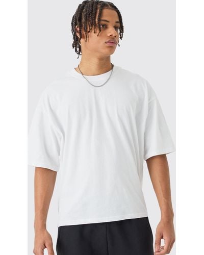 BoohooMAN Oversized Boxy Basic T-shirt - White