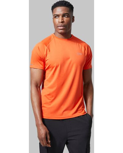 BoohooMAN Man Active Gym Raglan T-shirt - Orange