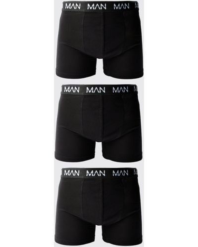 BoohooMAN 3 Pack Man Dash Mid Length Trunks - Schwarz