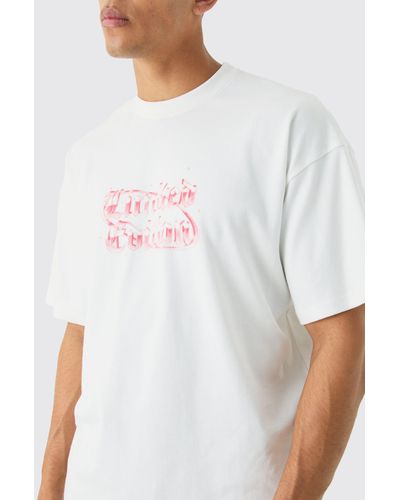 BoohooMAN Oversized Interlock Limited Edition T-shirt - White