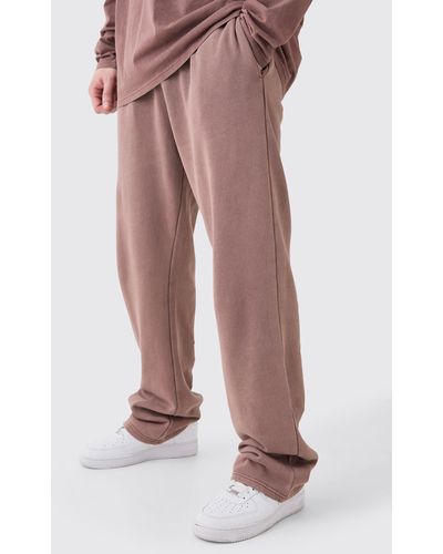 BoohooMAN Tall Relaxed Fit Acid Wash Jogger - Pink