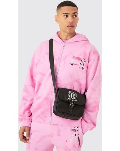 BoohooMAN Cross Body Messenger Bag - Pink