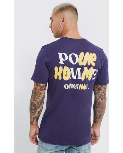BoohooMAN Pour Homme Bubble Graphic T-shirt - Blue