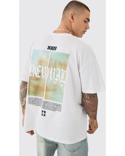 BoohooMAN Oversized Revival Puff Print T-shirt - White
