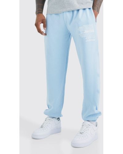 Boohoo Pantalón Deportivo Con Estampado Gráfico De Texto - Azul