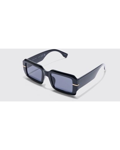 BoohooMAN Square Plastic Sunglasses - Blau