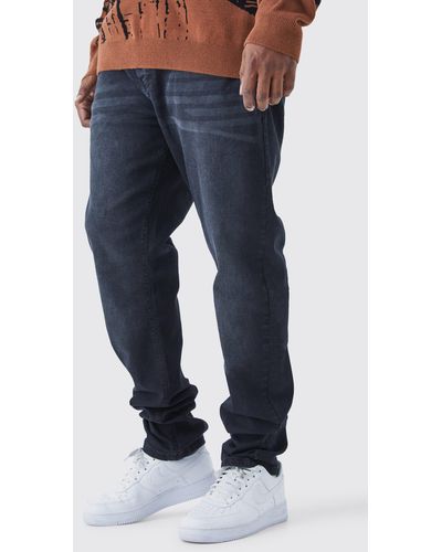 BoohooMAN Plus Skinny Stretch Stacked Jeans - Blue